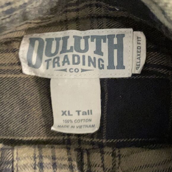 Duluth Trading Shirt Flannel Plaid Button‎ Down Outdoor Active Mens XLT - Picture 7 of 11